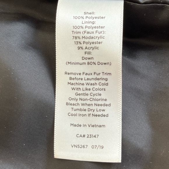 NWT Talbots Down Puffer Vest with Removable Fur Collar Buffalo Check Size XS - Picture 11 of 12